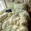 Soft Waxy Wrinkled Yarn Lace, Fairy Beauty Bow Skin-Friendly Quilt Cover Student, Bed Sheet And Mattress