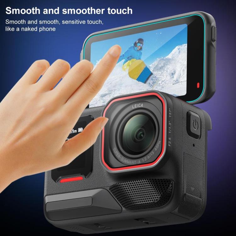 Закаленное стекло PULUZ 3-в-1 для экрана и объектива Insta360 Ace Pro 2 (прозрачный)