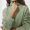 Winter Women's Versatile Solid Color Sweater Temperament Warm Women's High Neck Sweater Knitted Laydown Shirt