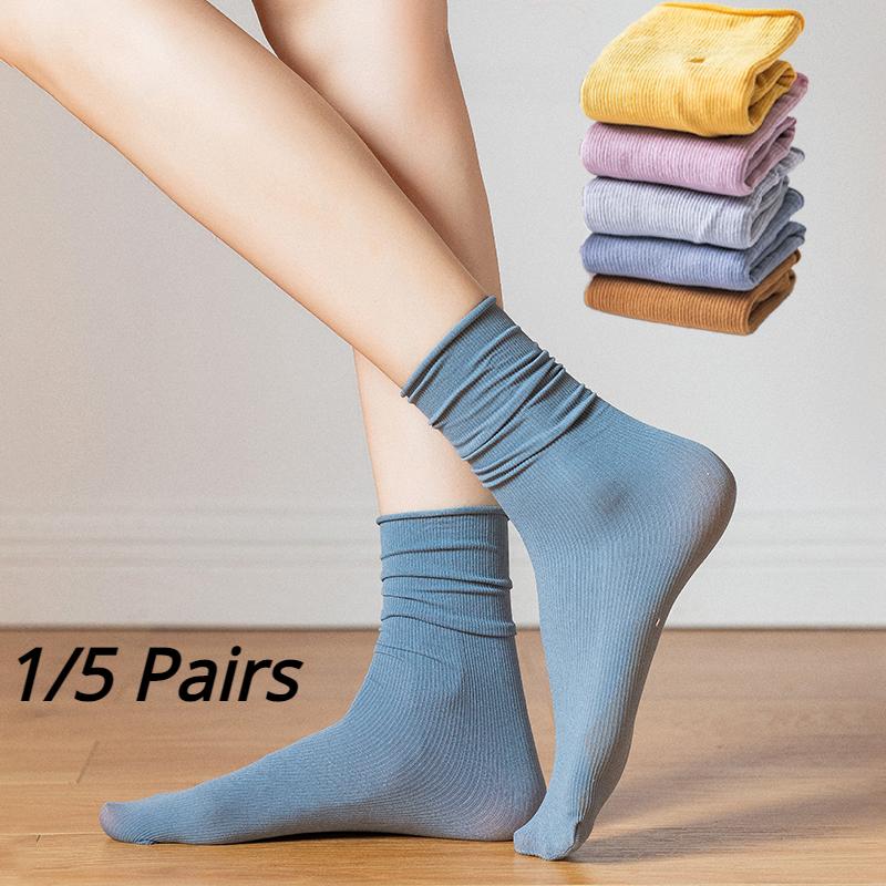 Женские носки из ледяного шелка Candy Sweet - 5 пар, ультратонкие и дышащие для лета