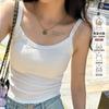 Летний новый женский топ-майка с подкладкой на груди и красивым бюстгальтером для нижнего белья на спине, белый топ