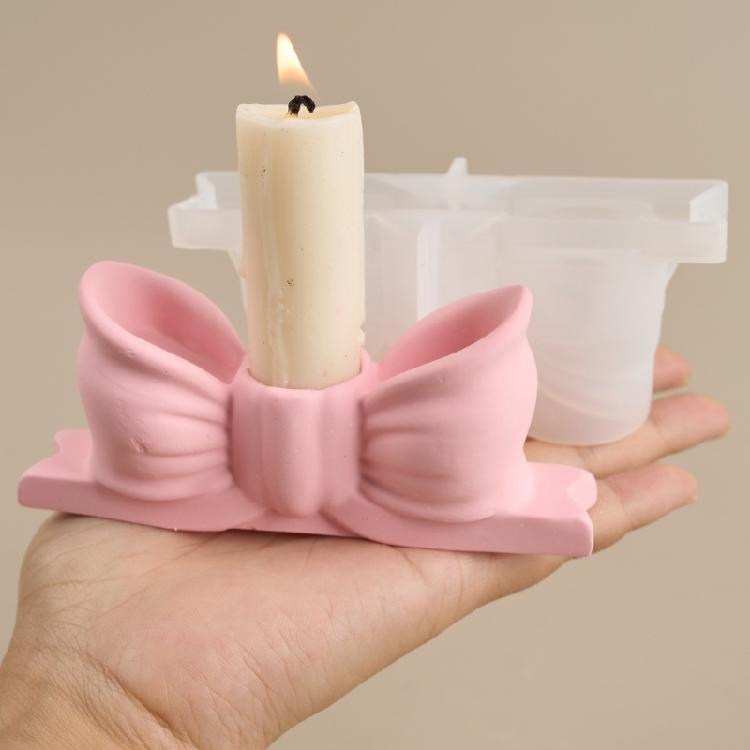 DIY Форма для бетонной подсвечника-бабочки Силиконовые формы 3D Банты Форма для подсвечника Товары для рукоделия Формы для литья