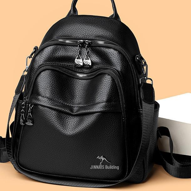 2024 Women's Fashion Large Capacity Leather Backpack & Shoulder Bag