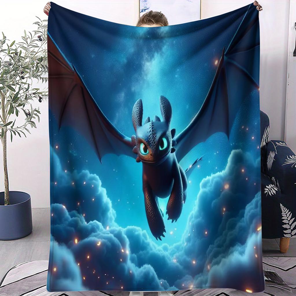 How to Train Your Dragon Viking Family Snow Scene Flange Velvet Blanket Soft Multifunctional Decorative Universal Throw