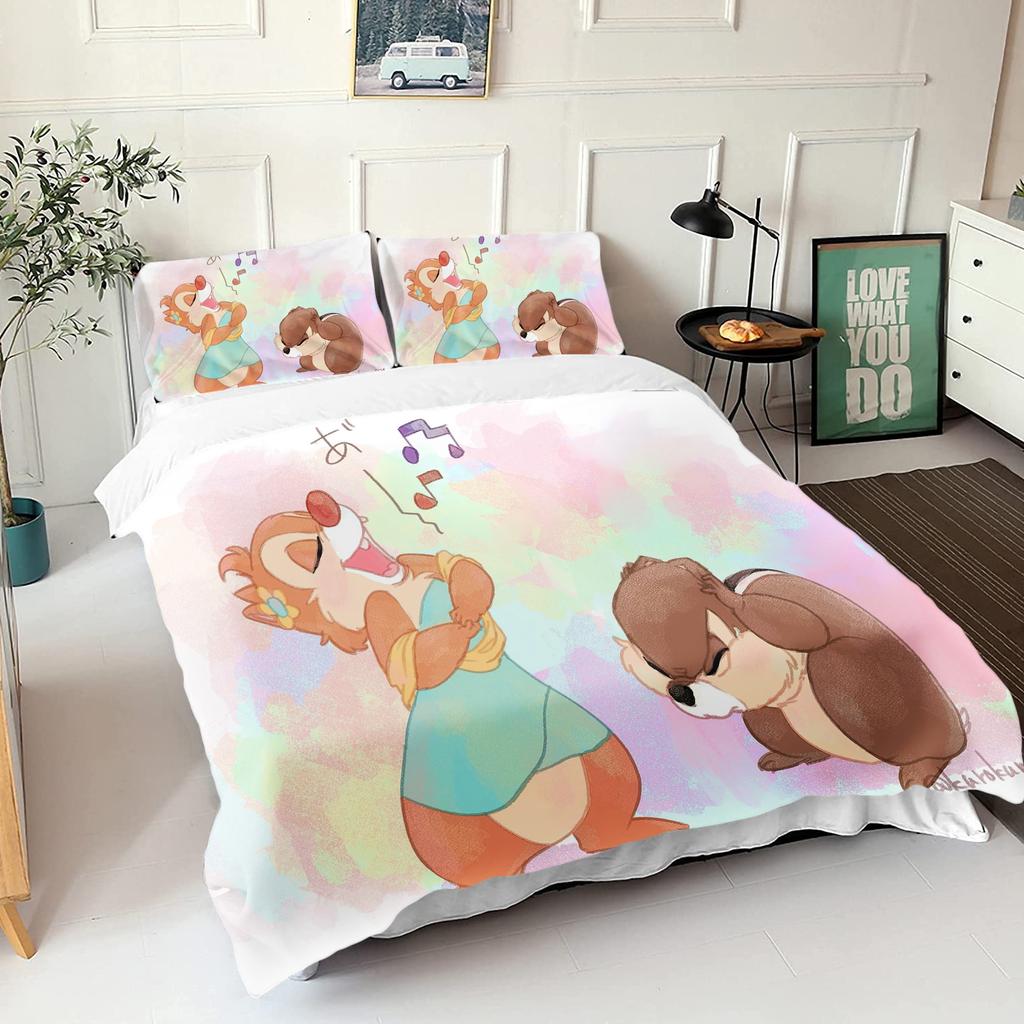 Чип и Дейл Спальный набор постельного белья пододеяльник Рождественские Подарки Комфорт Мультфильм С наволочкой подходит для детей и взрослых