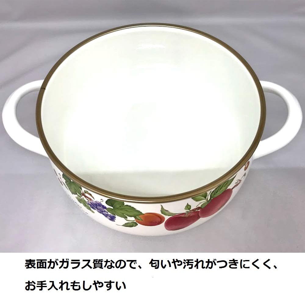 Fuji Enamel Pot 20cm Fruitus Collection 2 Two-Handed FTC-20W