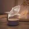 3D Креативный Светодиодный Ночник в Форме Акулы - Современный Акриловый Дизайн с Питанием от USB, Подходит для Спален и Учебных Помещений