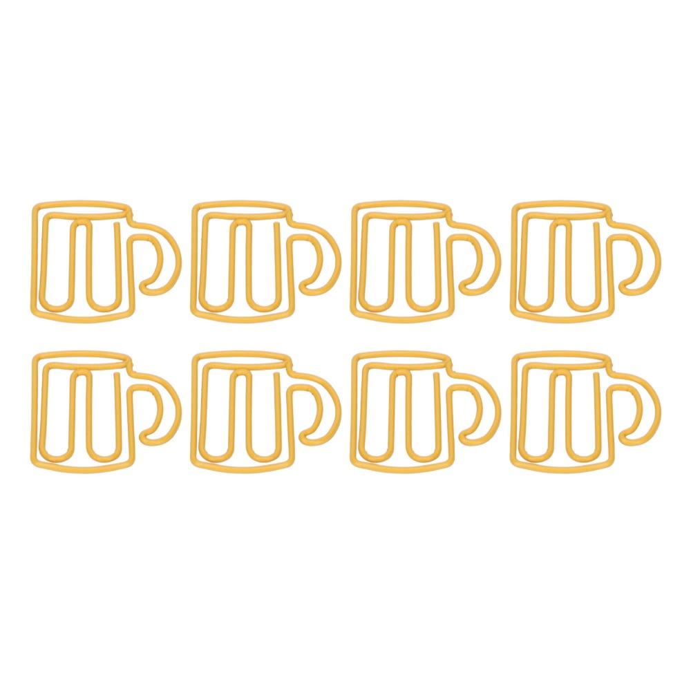 100Pcs Cup Shape Cute Paper Clips Plastic-coated Metal Small Paper Clips Office Supplies