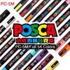 Маркер uni POSCA POP на водной основе, Ассорти цветов PC-1M/3M/5M Наконечники 0,7~2,5 мм Профессиональный акриловый маркер для художников и дизайнеров