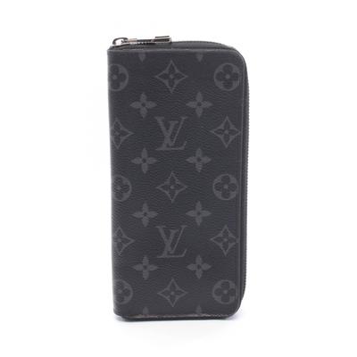 Б/у Zippy Wallet Вертикальный Monogram Eclipse Длинный кошелек M62295 Кожа ПВХ Черный Б/у мужской