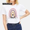 Trendy Rainbow Teacher Design Sense Short Sleeve Tshirt Unisexs Womens Large Size Crewneck for Boys Girls Children