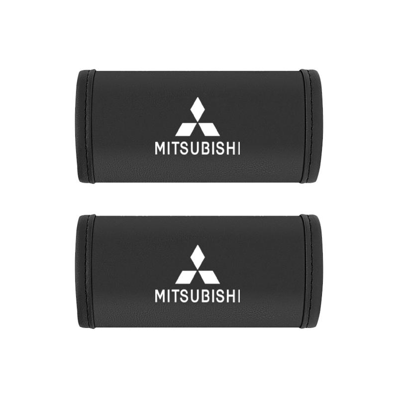 gjbf4 2Pcs Suede Handgrip Protect Casing Car Interior Accessories For Mitsubishi Pajero Colt I200 Space Delica Triton Ralliart Ex Star