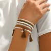 Геометрический модный женский браслет, набор из плетеных рисовых бусин, универсальный браслет, персонализированные ювелирные изделия