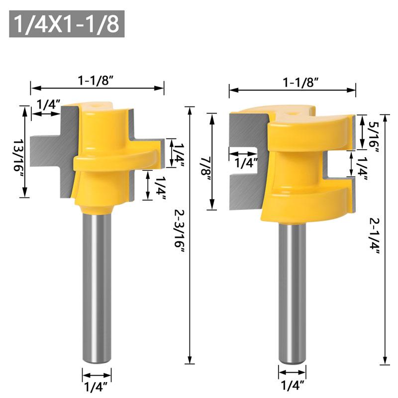 2 шт., 6 мм, 1/4 дюйма, 8 мм, хвостовик, Т-образный паз, квадратный зуб, шип, фреза, фрезы для резьбы по дереву, инструмент для деревообработки