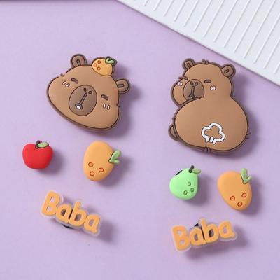 Мультяшные клоги капибары 2024: Сделай сам Съемные Шармы и Аксессуары для Тапочек