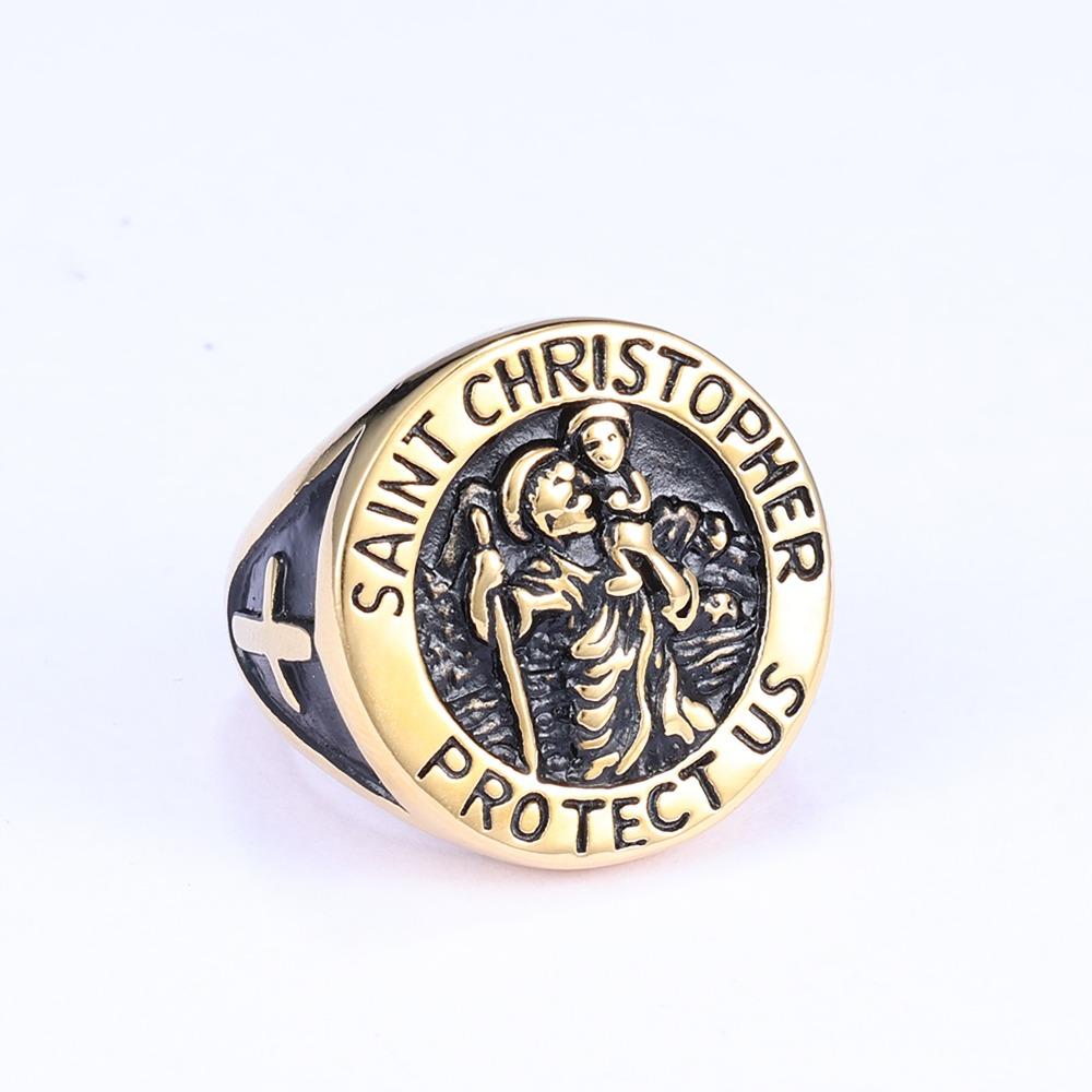 Винтажное кольцо из титановой стали Архангел для мужчин, прочное, стильное ювелирное изделие, подарок для мужчин