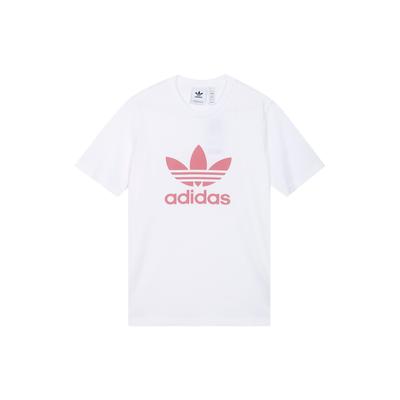 Originals Trefoil Logo Print Спортивная футболка с круглым вырезом Мужские топы Белые GN3485