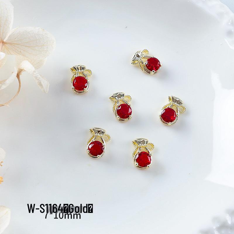 Новогодний маникюр: Роскошный подвеска-мешочек с цирконием и золотой инкрустацией из страз, носимые аксессуары для ногтей