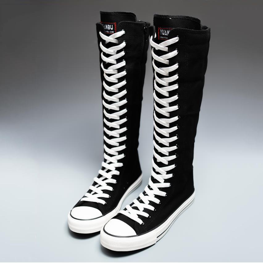 Canvas Sneakers Women Casual Slipon With Side Zipper For Spring Fashion