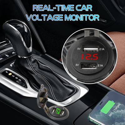 4.2A/5V Двойная USB розетка-адаптер для автомобильного прикуривателя, водонепроницаемый, с функцией быстрой зарядки, с вольтметром, для морского транспорта, мотоцикла, 12В/24В