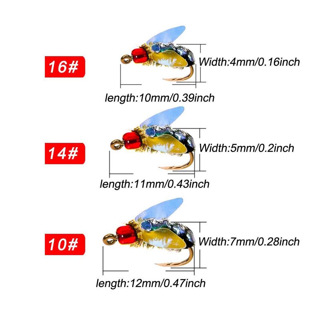 24-84 шт. Набор искусственных насекомых для ловли форели, хариуса, окуня, лосося, приманки для ловли рыбы
