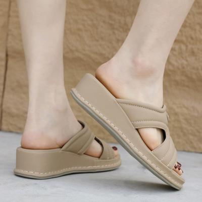 Весенне-летние европейские сандалии для женщин, удобные уличные тапочки большого размера, повседневные легкие милые тапочки на толстой подошве