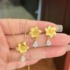 Серебряный кулон-капля в форме цветка Zhu Zhi Fan – Элегантный стиль легкой роскоши для женщин.