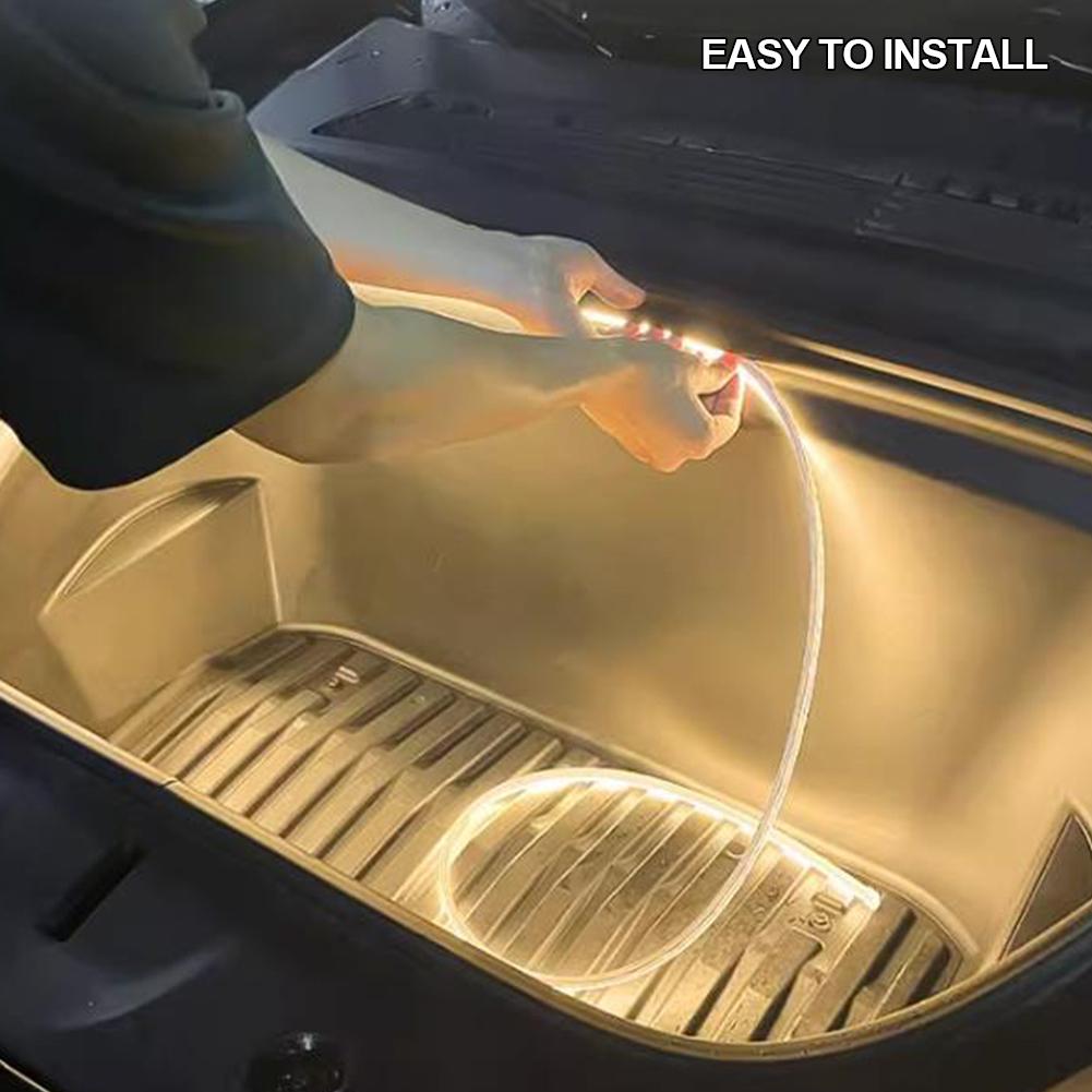 3M 5M супер яркая светодиодная лента модифицированное освещение для Tesla Model 3 YSX автомобильный передний багажник светодиодная трубка водонепроницаемый силиконовый свет