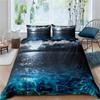 Wave Duvet Cover King/Queen Size 3D Blue Ocean Spray Waves Bedding Set For Kids Teens,Azure Seawater Soft Comforter Cover