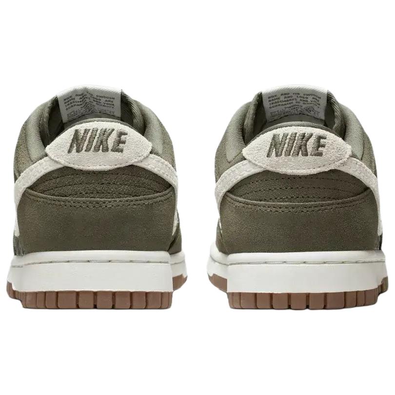 Nike Кроссовки женские Nike Dunk Low Premium SE Medium Olive Зеленые с Коричневой подошвой и Белым верхом IB6161-200