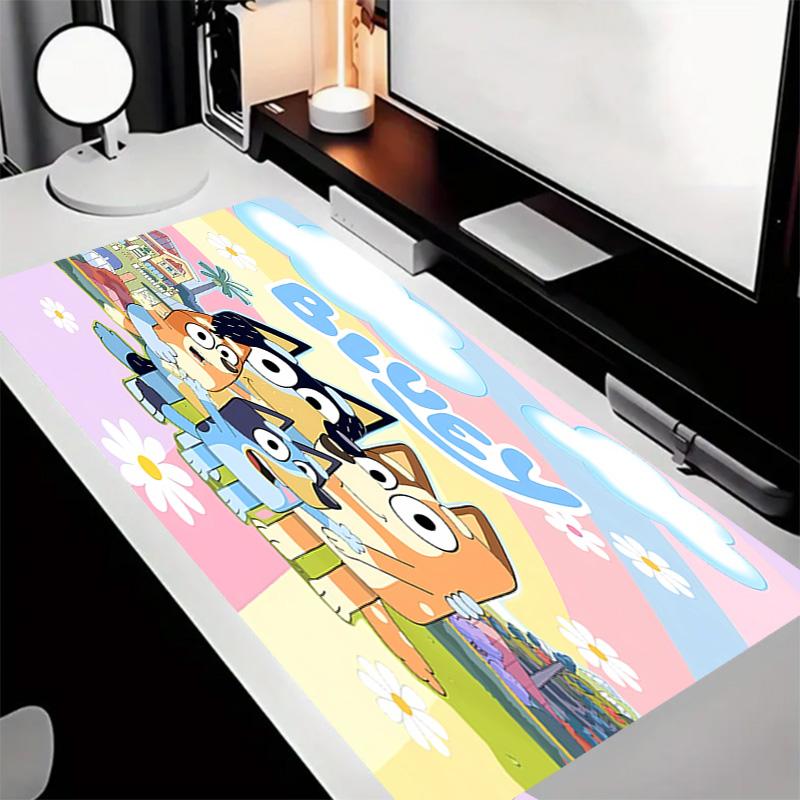 Bluey Theme Premium Non-slip Mouse Pad with Stitched Edges,Durable Rubber Material,for Desktop & Gaming Great Gifts