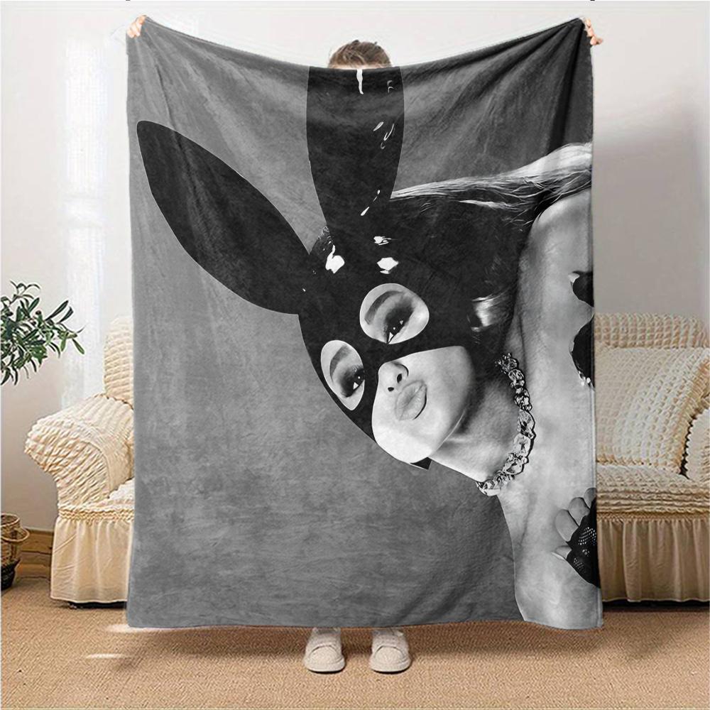 Elegant Bunny Mask Fashion Blanket Soft Throw Blanket For Home Bedroom Bed Sofa Travel Office Solid Christmas Blanket