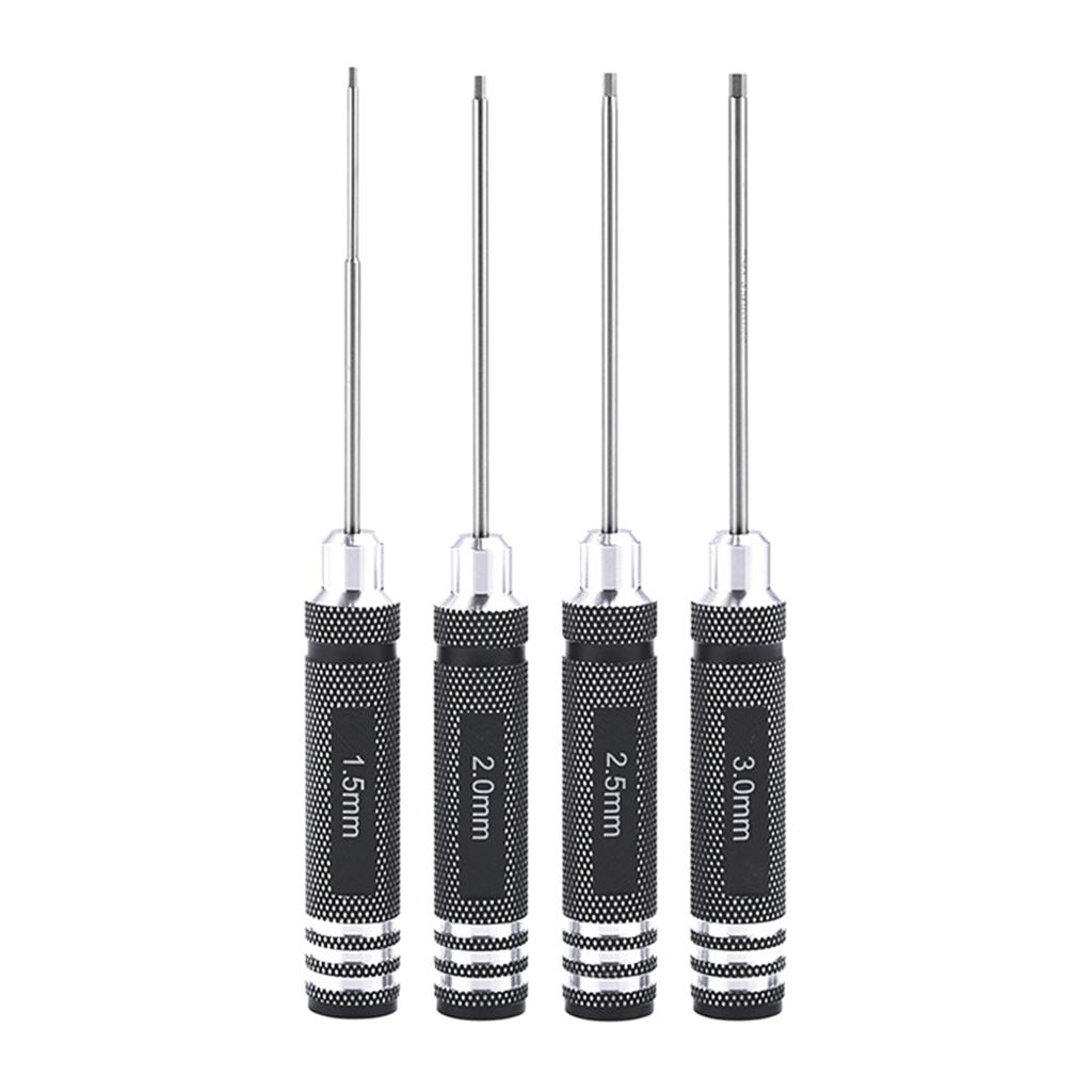7 Pieces Hex Screwdriver Tool Set Mini Screwdriver with Precision Handle 0.9mm-3.0mm for RC Helicopter Model Repair Tool
