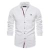 Men's Slim Fit Cotton Linen Long Sleeve Shirt - Casual Japanese Fashion, Solid Color, Spring/Summer (US Size)