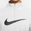Nike Женский повседневный спортивный топ с принтом логотипа Swoosh Run и светоотражающими вставками на молнии, цвет серый, туманный CW0293-097