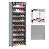 Высокая обувница 10 ярусов большой вместимости защита от пыли металлическая конструкция шкаф для хранения обуви с крышкой для прихожей