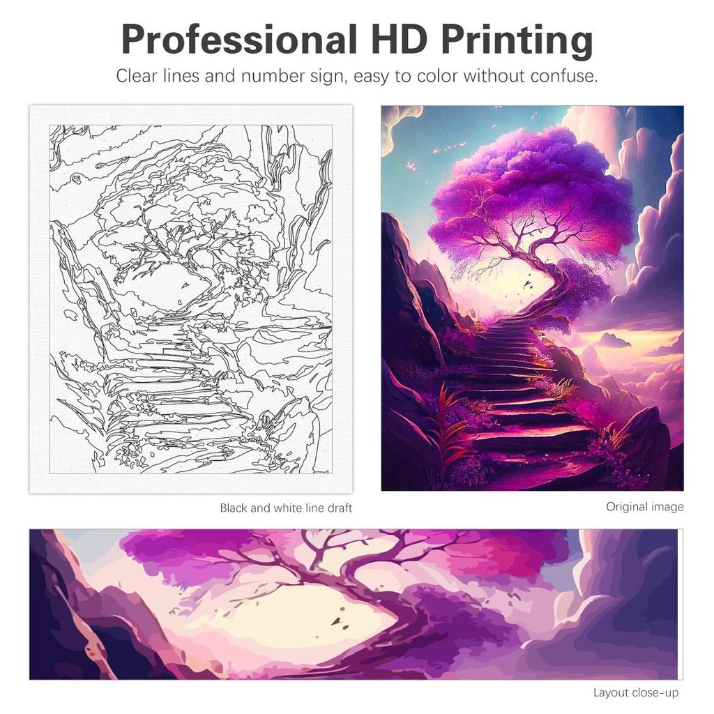 Frame Diy Painting By Numbers For Adults Beginner Kits Tree Landscape Picture By Numbers Handpainted Personalized Gift For Home Decoration 40x50