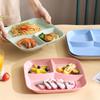 Разделяющая тарелка из пшеничной соломы Японская новая кухонная пластиковая посуда Прямоугольная сплошная Детская и взрослая Креативная походная посуда