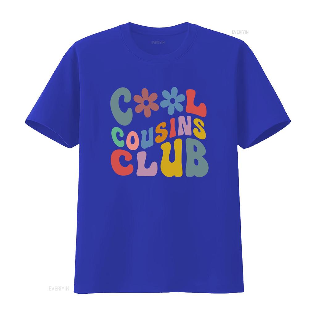Cool Cousins Club Retro Crew T Shirt for Family Stylish and Fun Design vintage Washed streetwear Slightly Versatile
