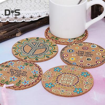 SW 4 шт., подставки для напитков, круглые, теплоизоляционные, из натуральной пробки, коврик для чашки, настольный декор