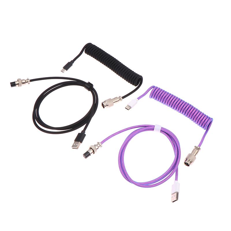 Механическая клавиатура Спиральный кабель Тип провода USB Type-C Порт USB Провод Механическая клавиатура Авиатор Настольный компьютер Авиационный разъем