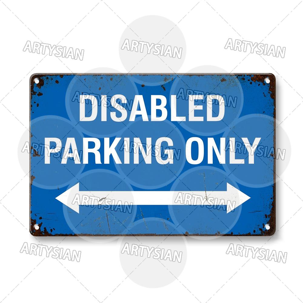 Vintage Parking Metal Sign Bicycle Disabled Motor cycle Parking Retro Metal Plaque Do not Attach Bikes To The Fence