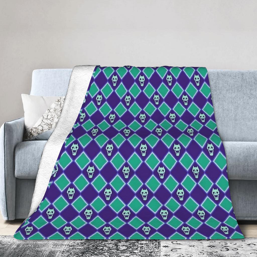 J-JoJos Bizarre Adventure Blanket Cover Coral Fleece Plush Japanese Anime Ultra-Soft Throw Blanket for Home Couch Bed Rug