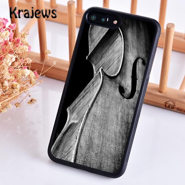 Krajews Elegant Wooden Violins Bow Sheet Music Phone Case For iPhone 17 Air 16 15 14 plus 11 12 13 pro max coque Fundas