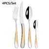 Gold Tableware Cutlery Set 304 Stainless Steel Flatware Kitchen Dinner Fork Spoon Knife Western Dinnerware Set Home Party