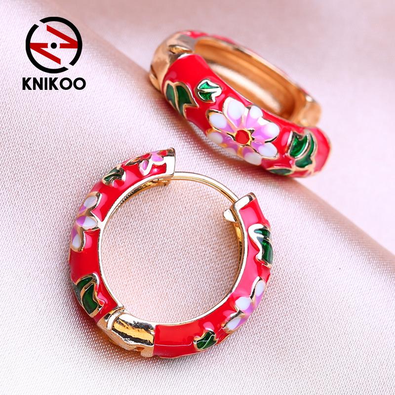 KNIKOO Круглые серьги-клипсы для женщин, модные цветочные серьги, ювелирные изделия для подарков на свадьбу