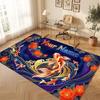 Octopus Sea Life Theme Crystal Velvet Floor Rug Personalized Custom Name Text Warm Carpet Home Decoration
