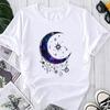 (Asian Size) Fashion Print Graphic Tee Moon Space Trend Lovely 90s Female Casual T Clothing Casual Women's Summer Top Short Sleeve T-shirt
