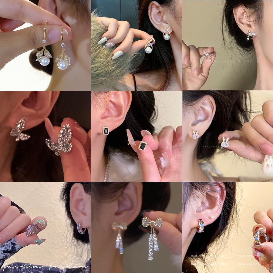 Элегантные серьги-бантики из серебра S925 с жемчугом для женщин, модный и высококлассный дизайн