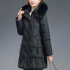 Middle Age Woman Winter Coats Hooded Faux Fur Collar Casual Thick Warm Long Parkas Women's Jackets